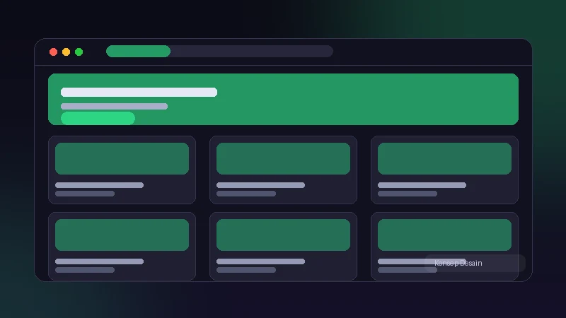 Konsep desain toko online UMKM — etalase & keranjang sederhana