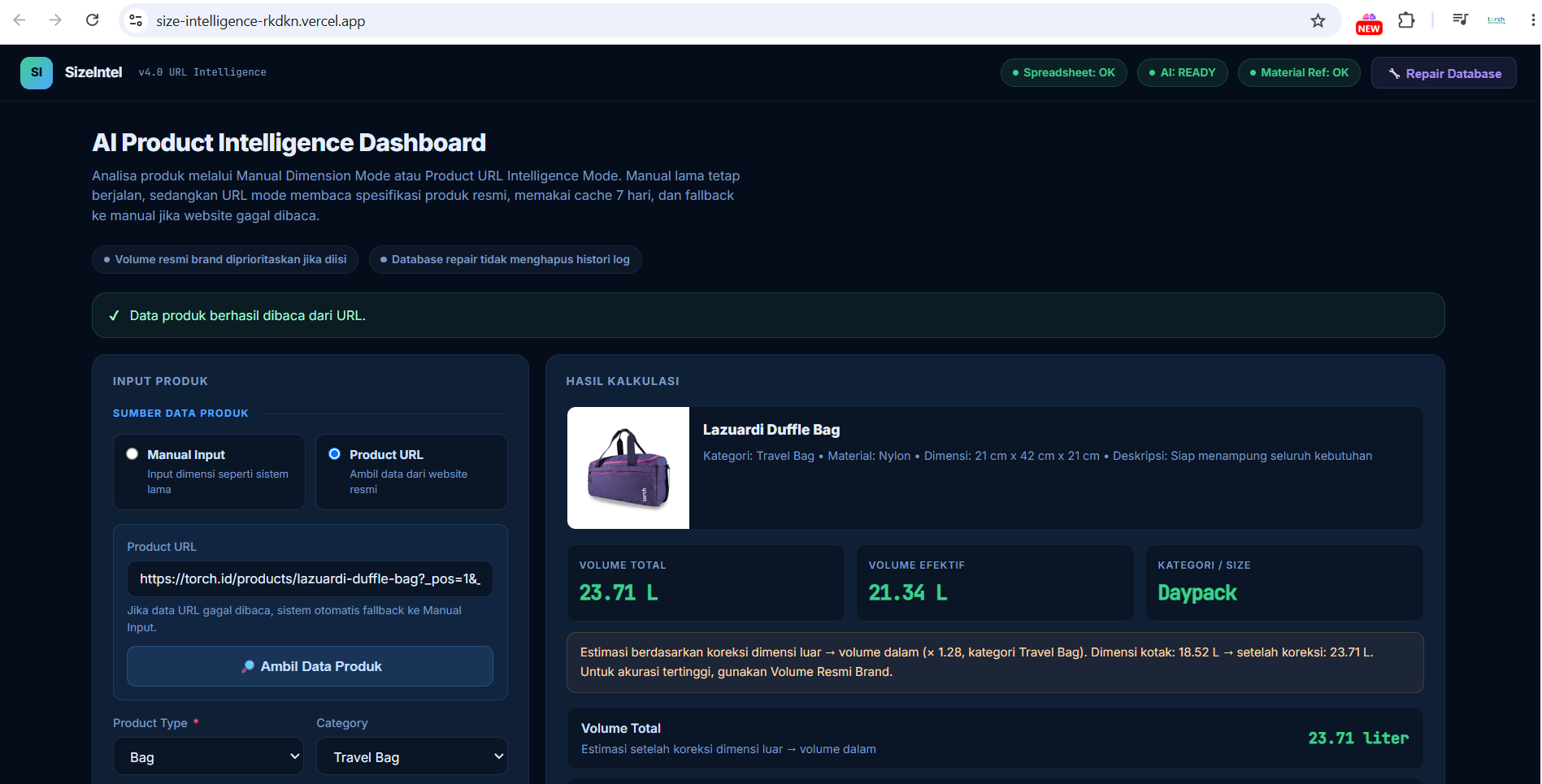 SizeIntel AI Product Intelligence